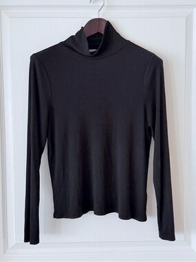 Marine Layer Black Long-Sleeve Turtleneck Top